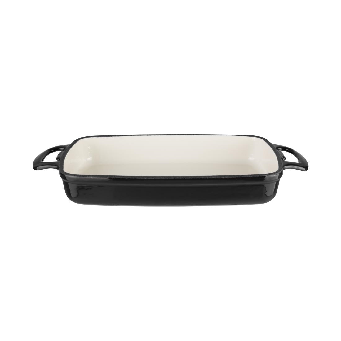 Vogue Black Rect Cast Iron Dish 2.8Ltr